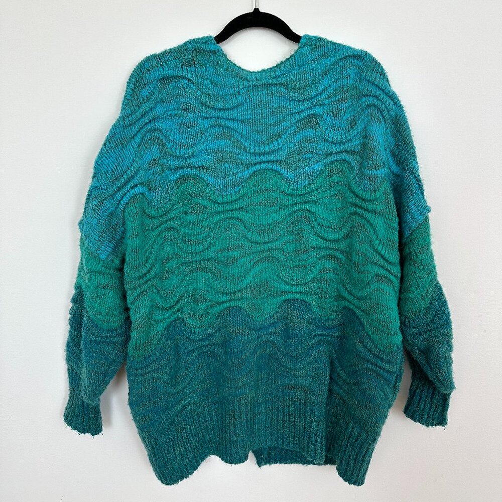 Free People Aquatic Ombre Textured Oversized Cardigan, XS - Picture 5 of 8